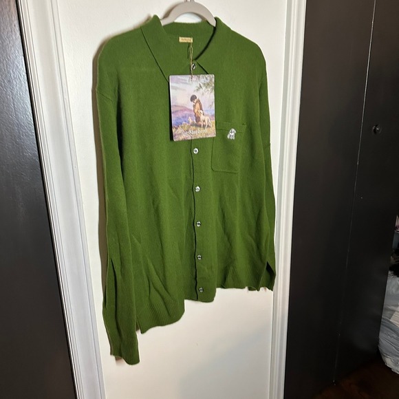 NEW The Shepherd Undercoverism Moss Green Wool Cashmere Cardigan Size Large - Picture 5 of 12